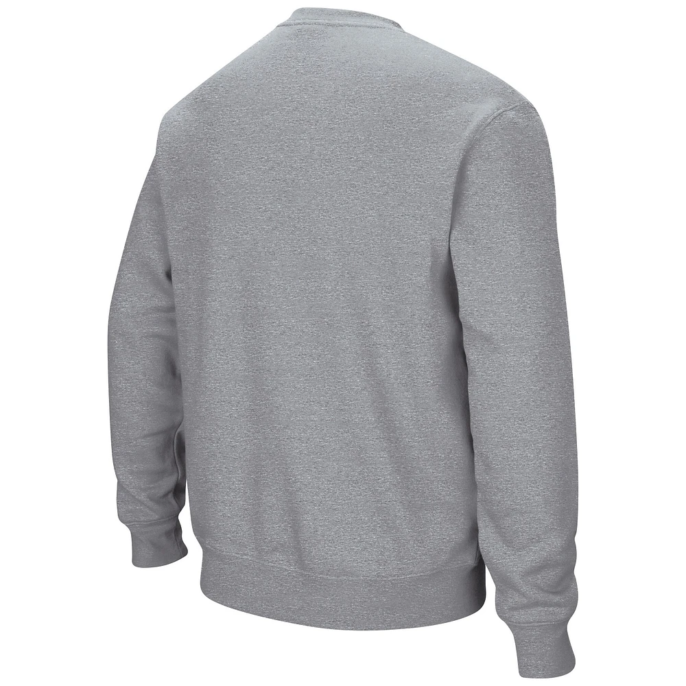Men's Colosseum Heathered Gray Texas Longhorns Arch & Logo Pullover Sweatshirt