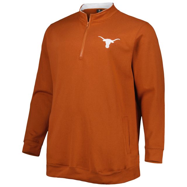 Sweat-shirt Colosseum Texas Orange Longhorns Big & Tall Tortugas pour hommes avec logo quart de zip