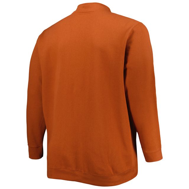 Sweat-shirt Colosseum Texas Orange Longhorns Big & Tall Tortugas pour hommes avec logo quart de zip