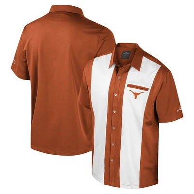 Men's Colosseum Texas Orange Longhorns Strike Bowling Button-Up Shirt