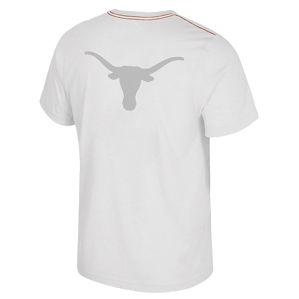 T-shirt à double logo Texas Longhorns blanc Colosseum pour homme