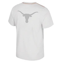 T-shirt à double logo Texas Longhorns blanc Colosseum pour homme