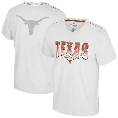 T-shirt à double logo Texas Longhorns blanc Colosseum pour homme