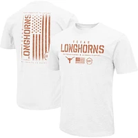 T-shirt Colosseum White Texas Longhorns OHT pour hommes, drapeau d'appréciation militaire 2.0