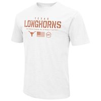 Men's Colosseum White Texas Longhorns OHT Military Appreciation Flag 2.0 T-Shirt