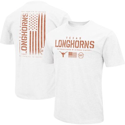 Men's Colosseum White Texas Longhorns OHT Military Appreciation Flag 2.0 T-Shirt