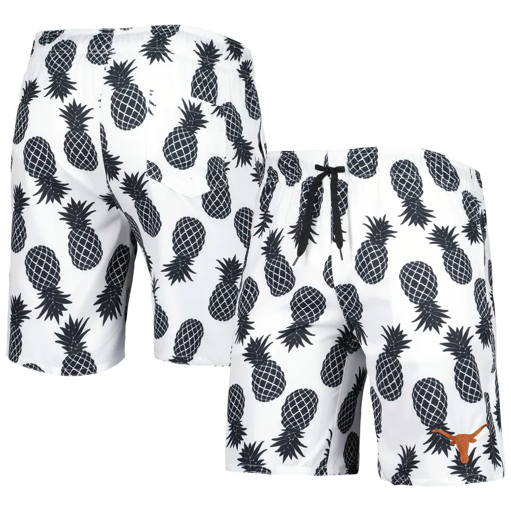 Short de bain pour homme Colosseum White Texas Longhorns Pineapples