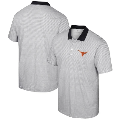 Men's Colosseum White Texas Longhorns Print Stripe Polo