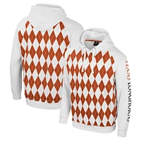 Men's Colosseum White Texas Longhorns The Dealio Raglan Pullover Hoodie