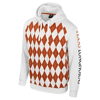 Men's Colosseum White Texas Longhorns The Dealio Raglan Pullover Hoodie