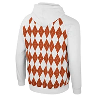 Men's Colosseum White Texas Longhorns The Dealio Raglan Pullover Hoodie