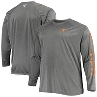 T-shirt raglan à manches longues omni-shade pour hommes Columbia Charcoal Texas Longhorns Big & Tall Terminal Tackle