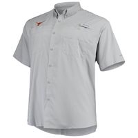 Men's Columbia Gray Texas Longhorns Big & Tall Tamiami Omni-Shade Button-Down Shirt