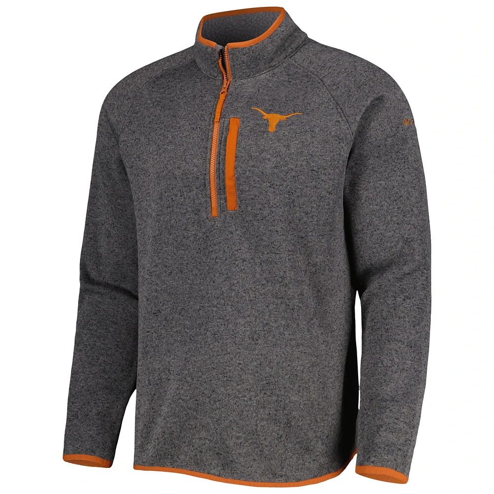 Men's Columbia Gray Texas Longhorns Canyon Point Raglan Half-Zip Top