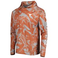 Men's Columbia Texas Orange/Gray Longhorns Super Terminal Tackle Omni-Shade Raglan Long Sleeve Hoodie T-Shirt