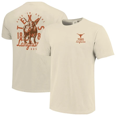 Men's Cream Texas Longhorns Comfort Colors Mascot Overlay T-Shirt