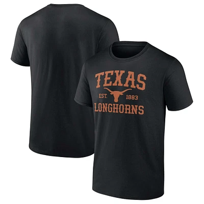 T-shirt noir fanatiques pour hommes avec nom et logo Texas Longhorns