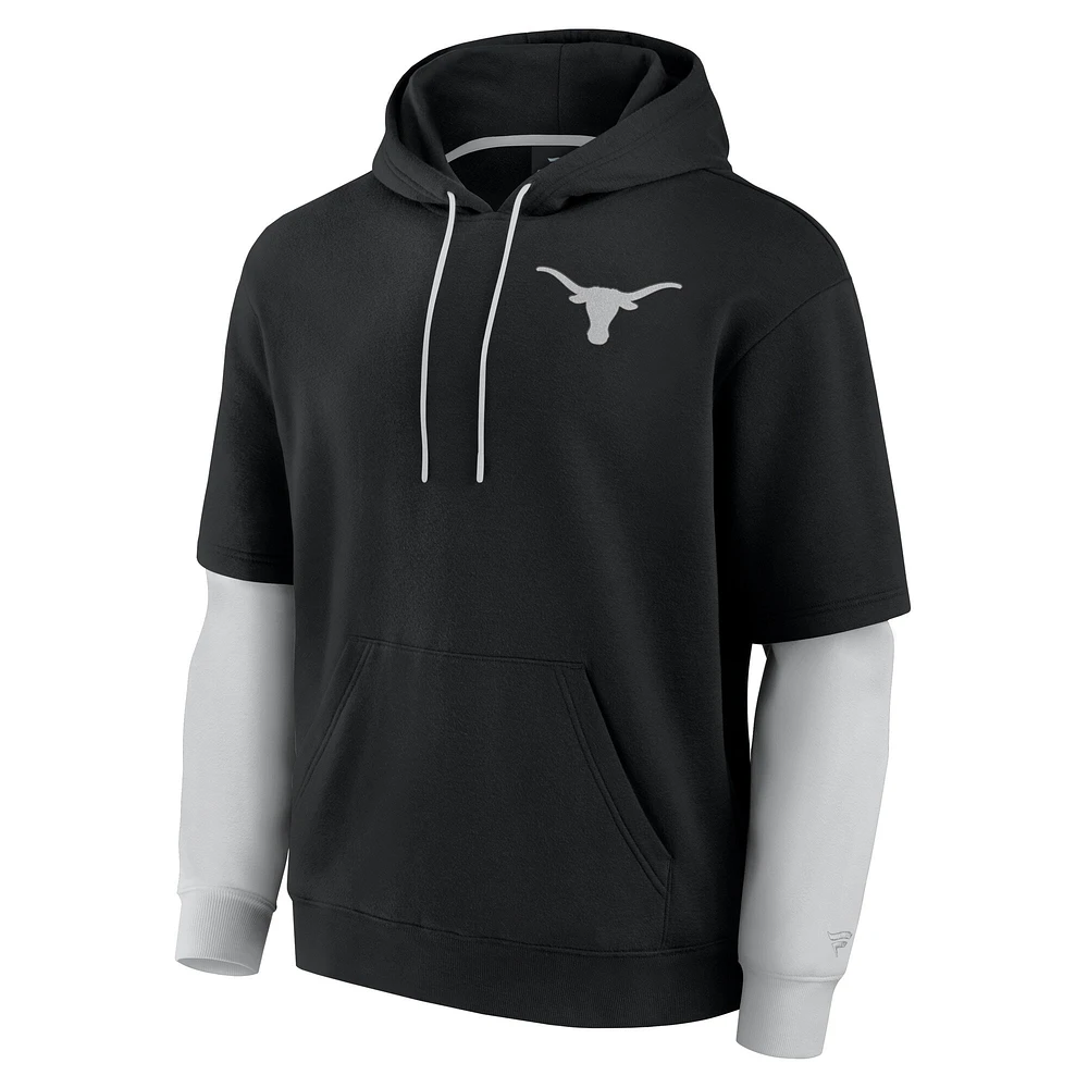 Men's Fanatics Black Texas Longhorns Sleek Pullover Hoodie