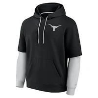 Men's Fanatics Black Texas Longhorns Sleek Pullover Hoodie