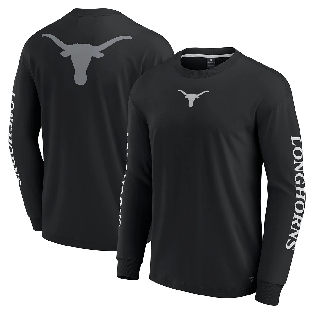 Men's Fanatics Black Texas Longhorns Strive Long Sleeve T-Shirt