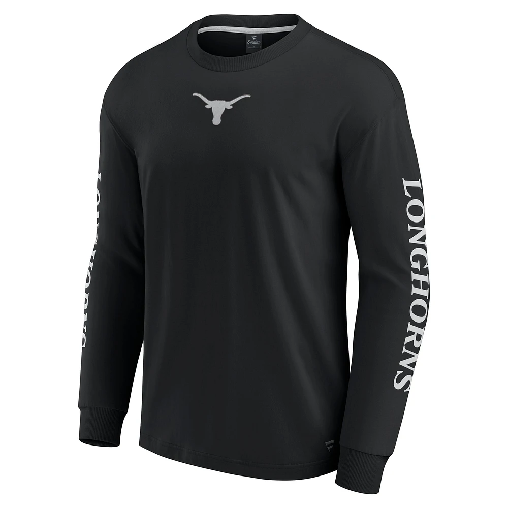 Men's Fanatics Black Texas Longhorns Strive Long Sleeve T-Shirt