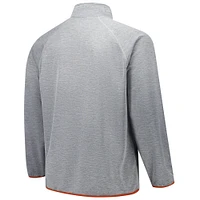 Men's Fanatics Gray Texas Longhorns Raglan Big &Tall Quarter-Zip Top