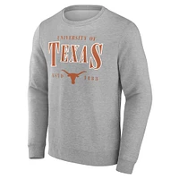 Men's Fanatics Gray Texas Longhorns True Classics Act Fast Fleece Pullover Sweatshirt