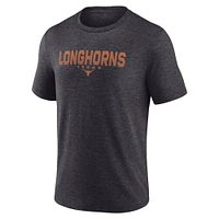 Men's Fanatics Heather Charcoal Texas Longhorns Tri-Blend T-Shirt