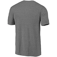 Men's Fanatics Heathered Gray Texas Longhorns Throwback Helmet Tri-Blend T-Shirt