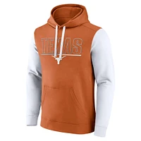 Men's Fanatics Texas Orange/White Longhorns Outline Pullover Hoodie