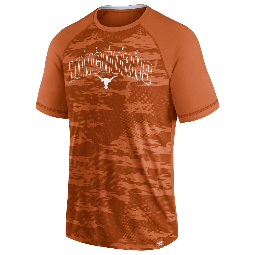 Men's Fanatics Texas Orange Longhorns Arch Outline Raglan T-Shirt