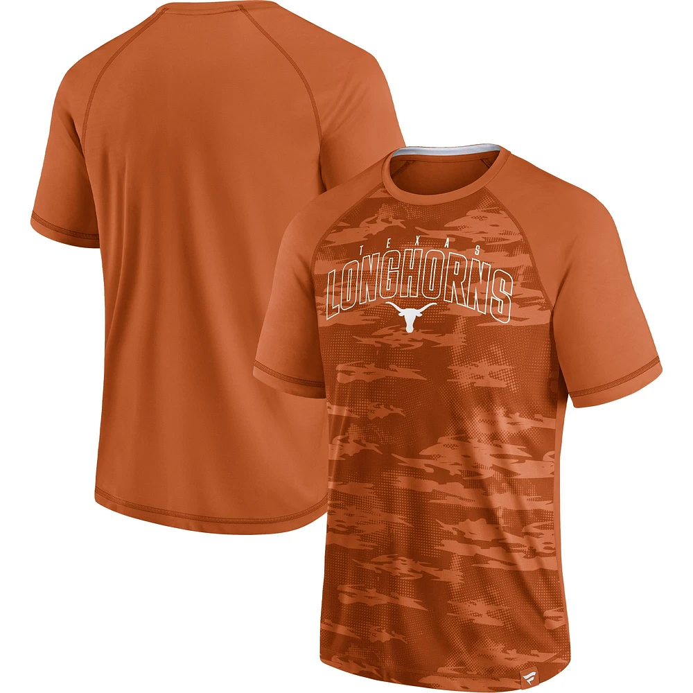 T-shirt raglan Texas Longhorns Orange Fanatics pour hommes