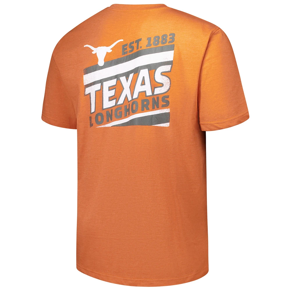 T-shirt délavé idéal pour hommes Fanatics Texas Orange Longhorns Big & Tall