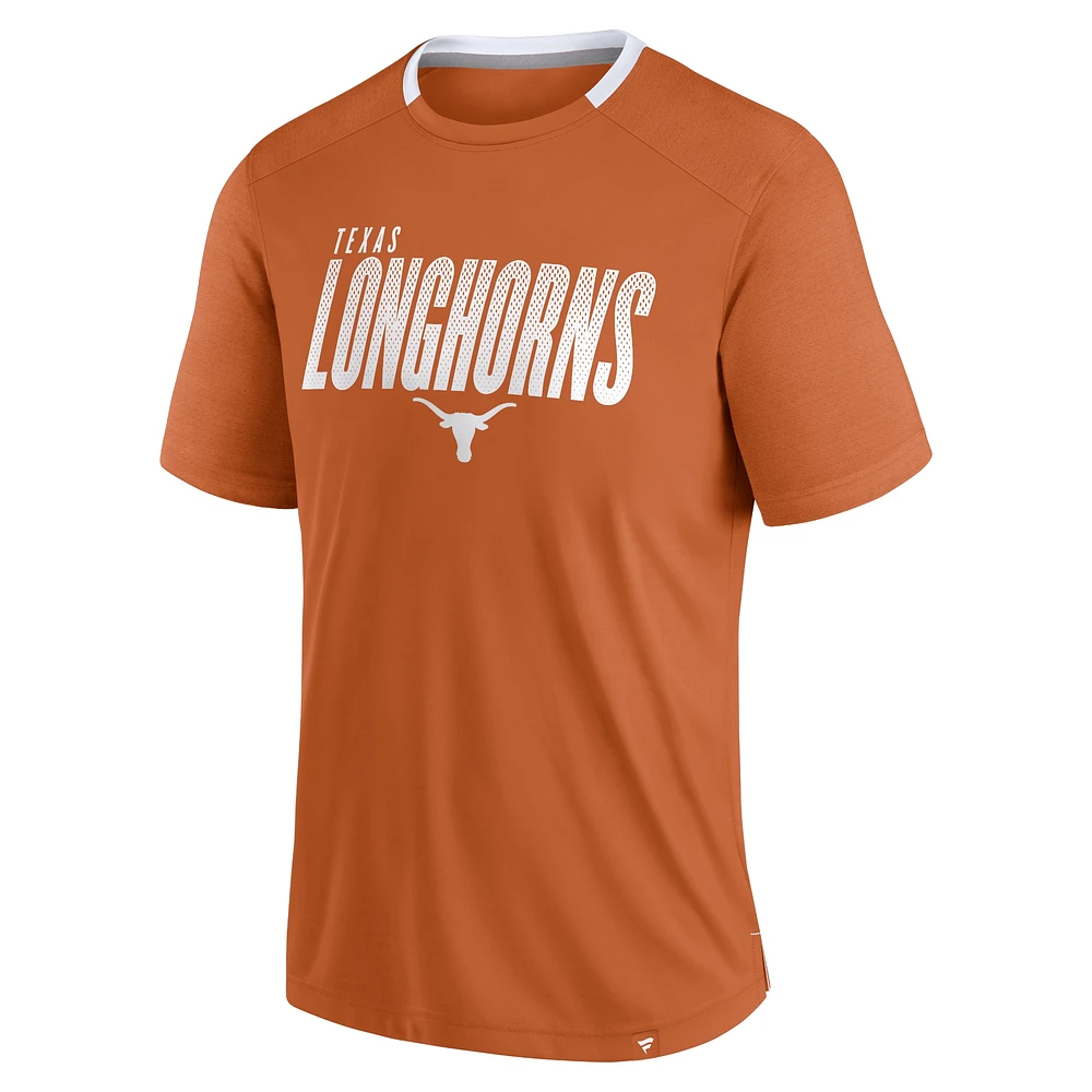 T-shirt orange Texas Longhorns Defender Fade Slant pour homme Fanatics