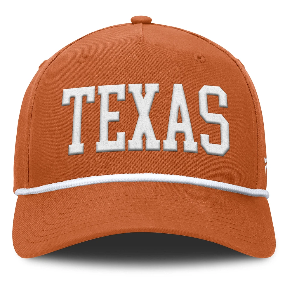 Men's Fanatics Texas Orange Texas Longhorns Foul Ball Rope Adjustable Hat