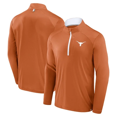 Veste zippée à quart de zip Fundamental Defender Texas Longhorns Orange Fanatics pour homme