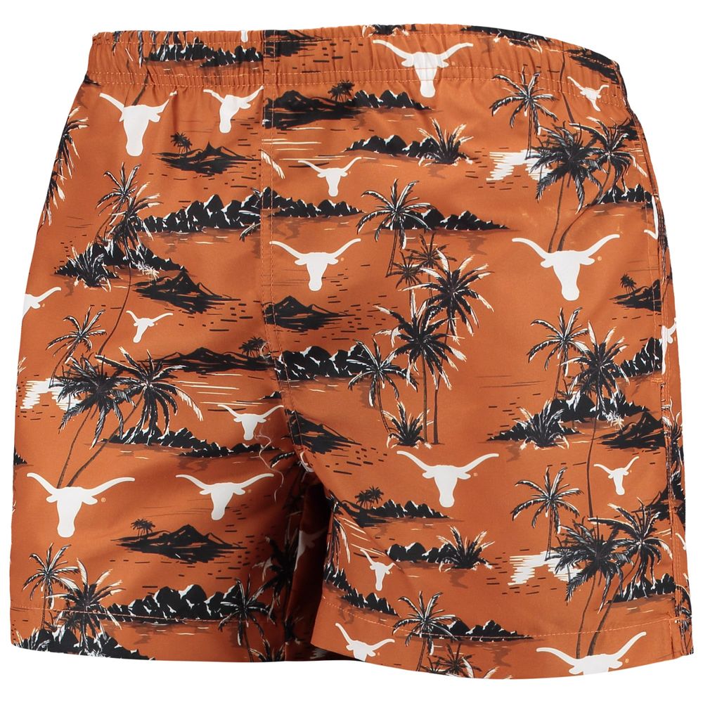 Men's FOCO Texas Orange Longhorns Island Palm Swim Trunks