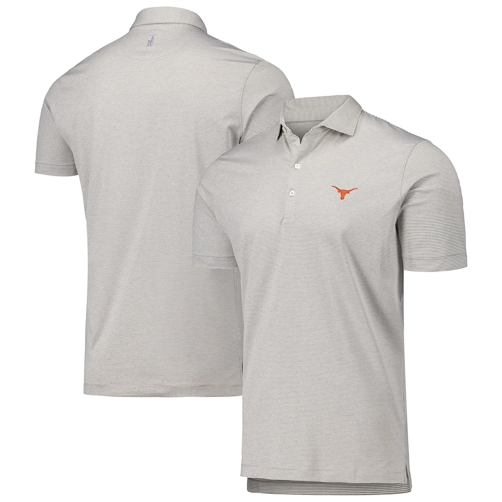 Men's johnnie-O Gray Texas Longhorns Lyndon Striped Jersey Performance Polo