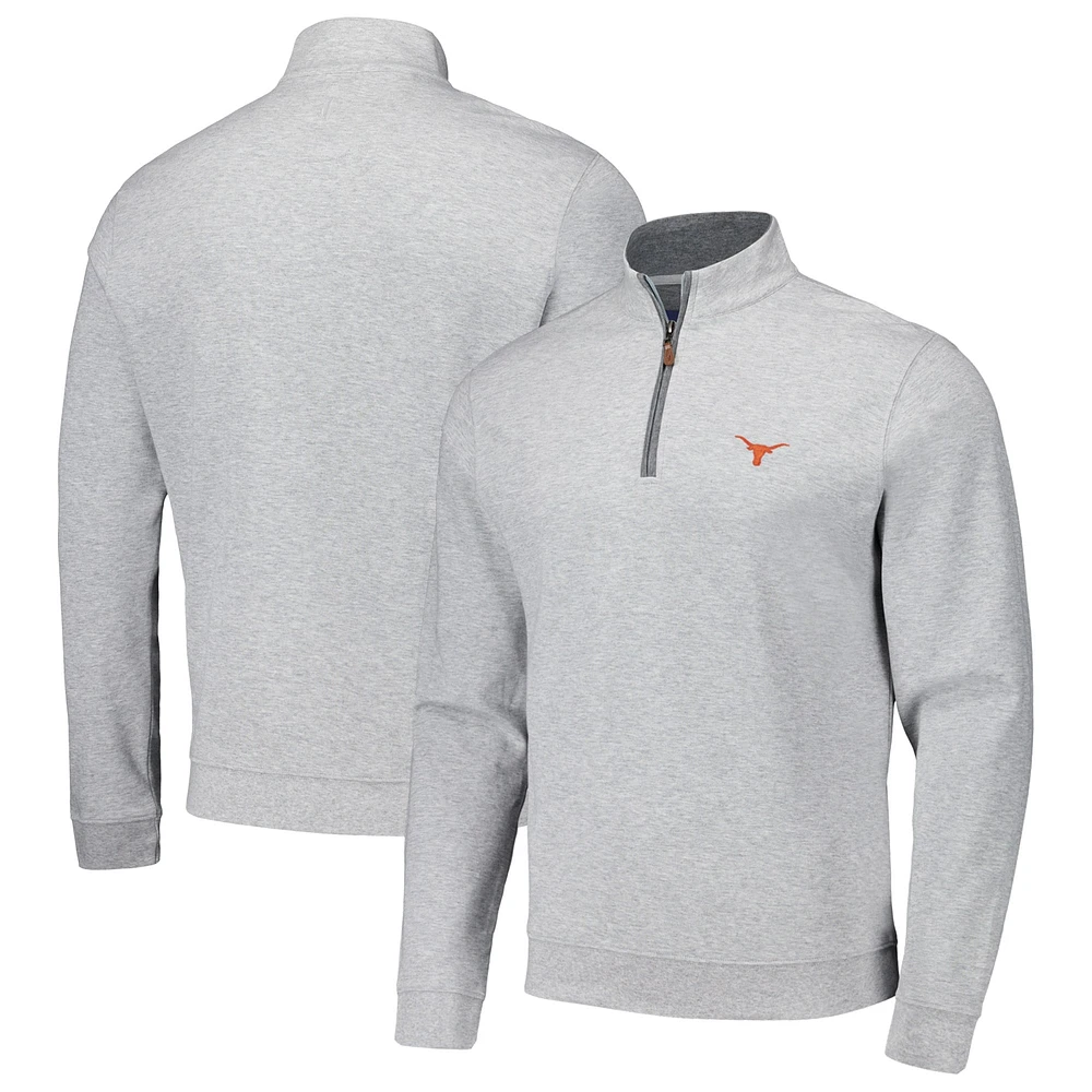 Sweat-shirt gris à quart de zip johnnie-O pour hommes Texas Longhorns Sully Tri-Blend