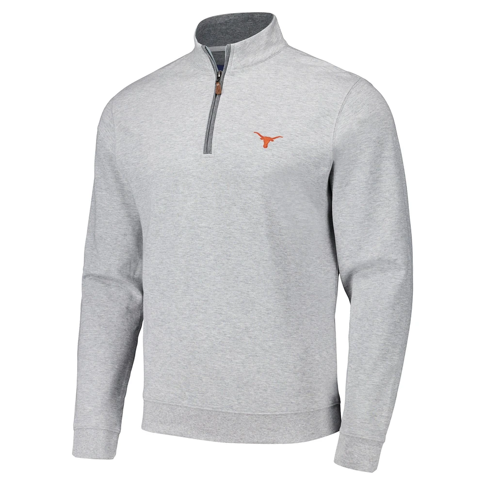 Sweat-shirt gris à quart de zip johnnie-O pour hommes Texas Longhorns Sully Tri-Blend