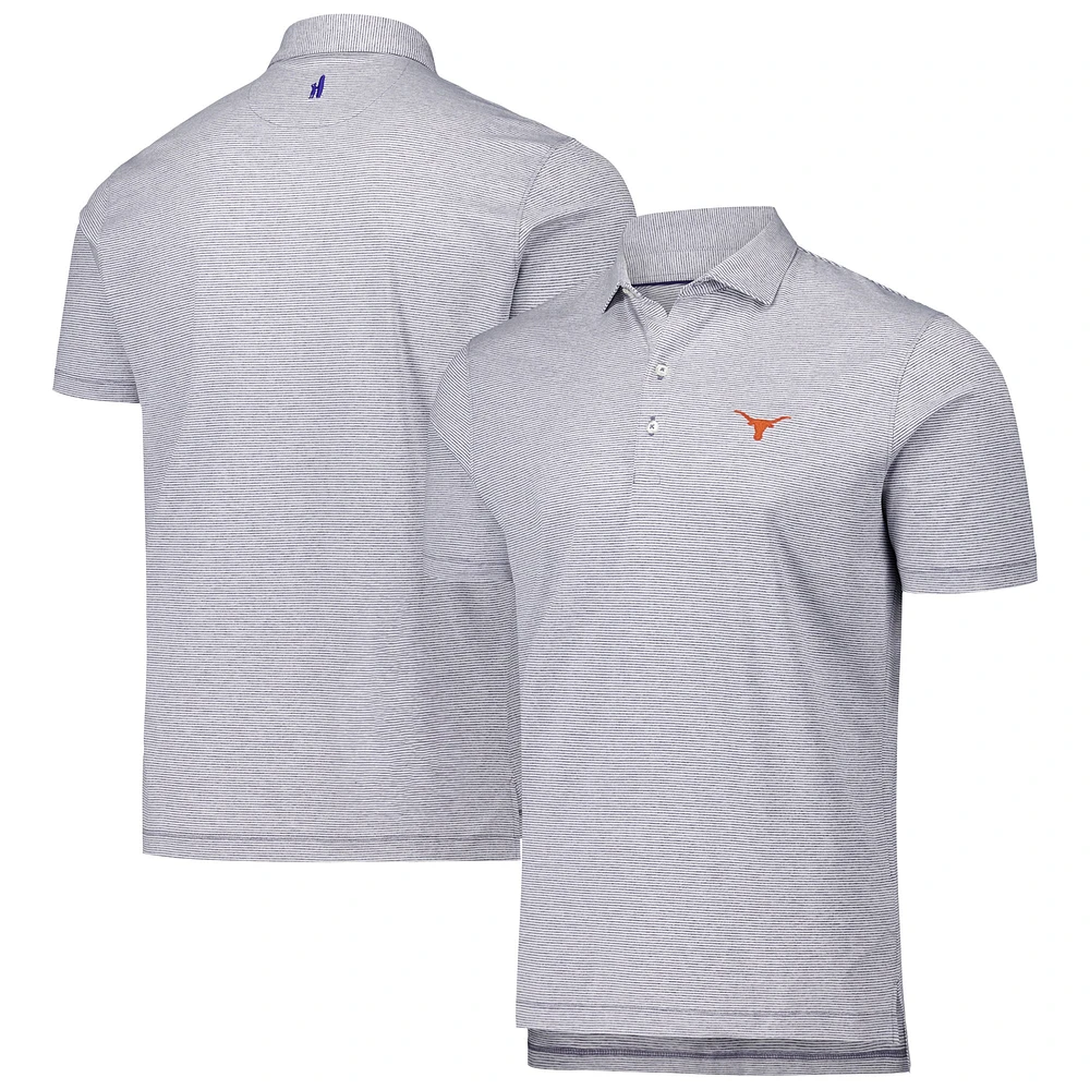 Polo de performance en jersey rayé Lyndon pour hommes, bleu marine, Texas Longhorns, johnnie-O