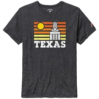 T-shirt triple mélange pour hommes League Collegiate Wear Heather Charcoal Texas Longhorns Hyper Local Victory Falls