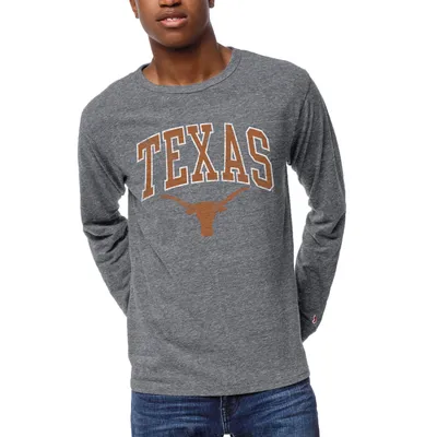 Texas Longhorns League Collegiate Wear 1965 Victory Falls Long Sleeve Tri-Blend T-Shirt - Heather Gray