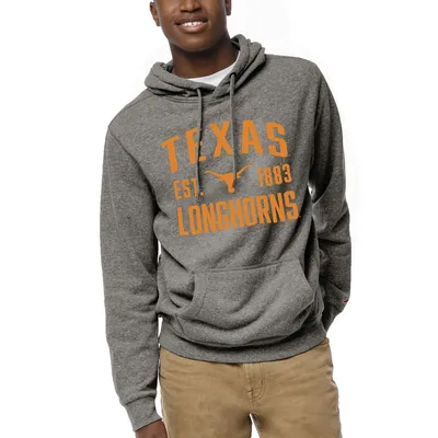 Texas Longhorns League Collegiate Wear Heritage Tri-Blend Pullover Hoodie - Heather Gray