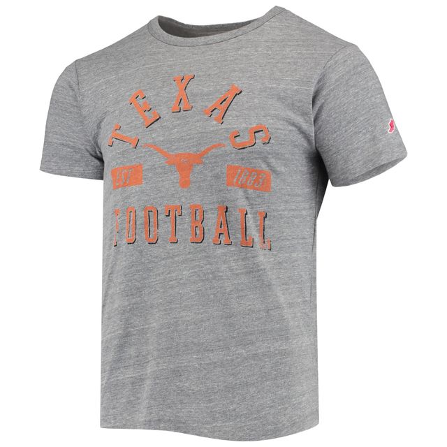 T-shirt tri-mélange gris chiné League Collegiate Wear pour hommes Texas Longhorns Football Focus Victory Falls