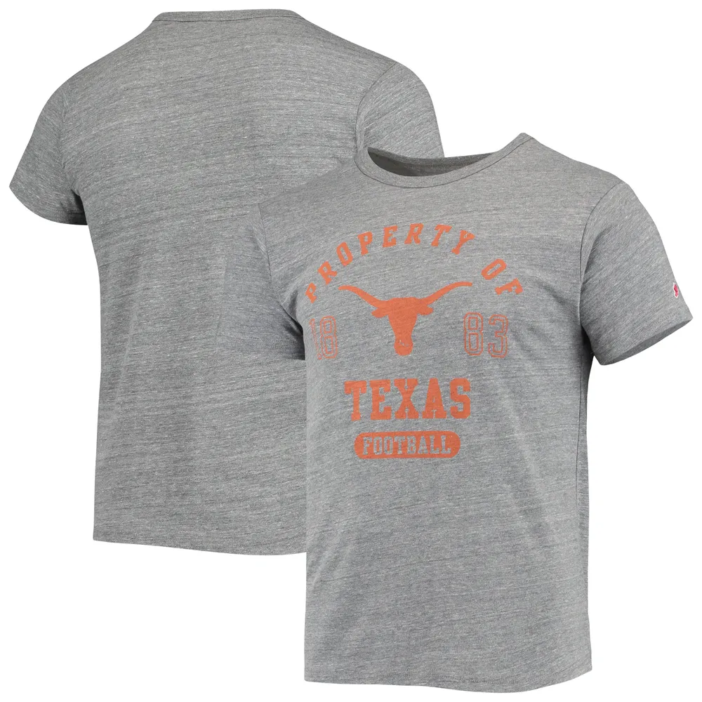 League Collegiate Wear pour hommes Gris chiné Texas Longhorns Hail Mary Football Victory Falls T-shirt triple mélange