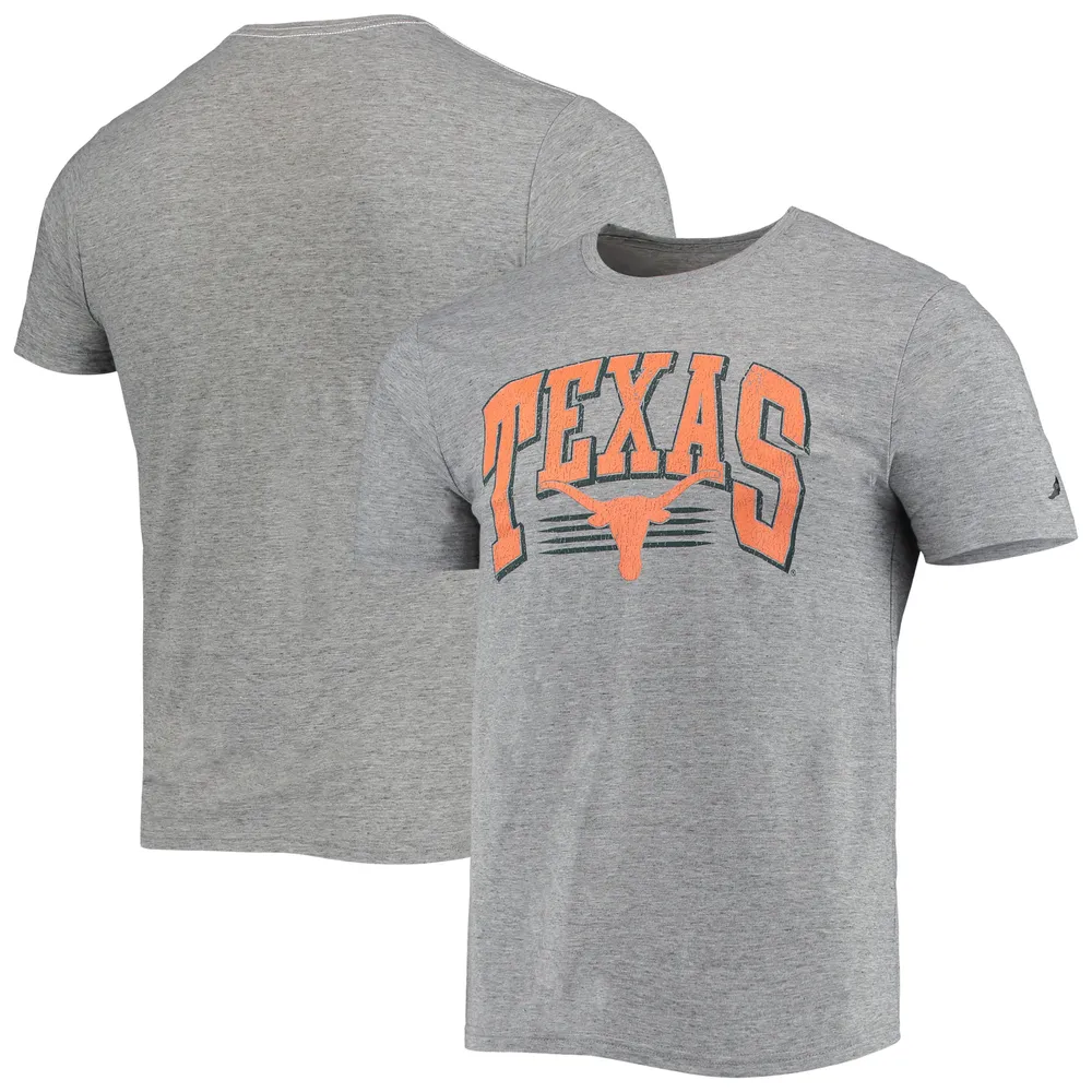 T-shirt en jersey recyclé gris chiné League Collegiate Wear pour hommes Texas Longhorns Upperclassman Reclaim