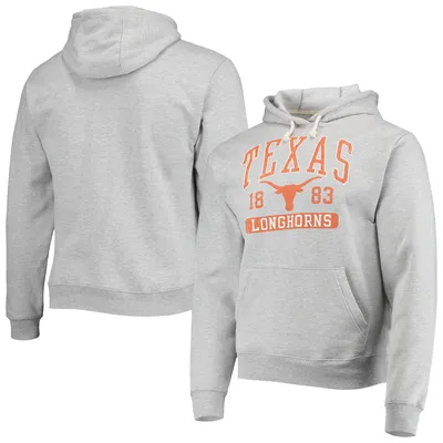 Texas Longhorns League Collegiate Wear Volume Up Essential Fleece Pullover Hoodie - Heathered Gray