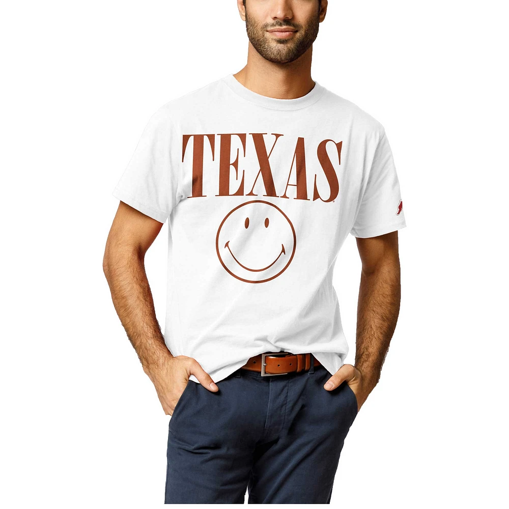 T-shirt blanc Texas Longhorns Smiley All American de la Ligue collégiale pour hommes