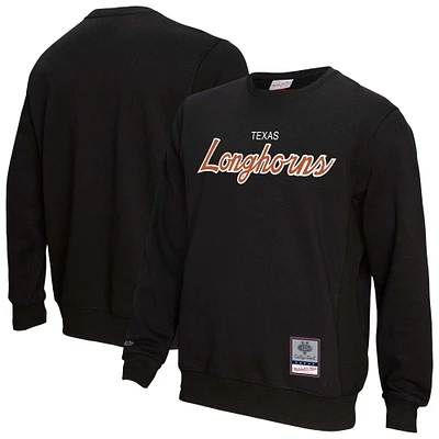 Sweat-shirt à capuche noir pour homme Mitchell & Ness Texas Longhorns Elite Script